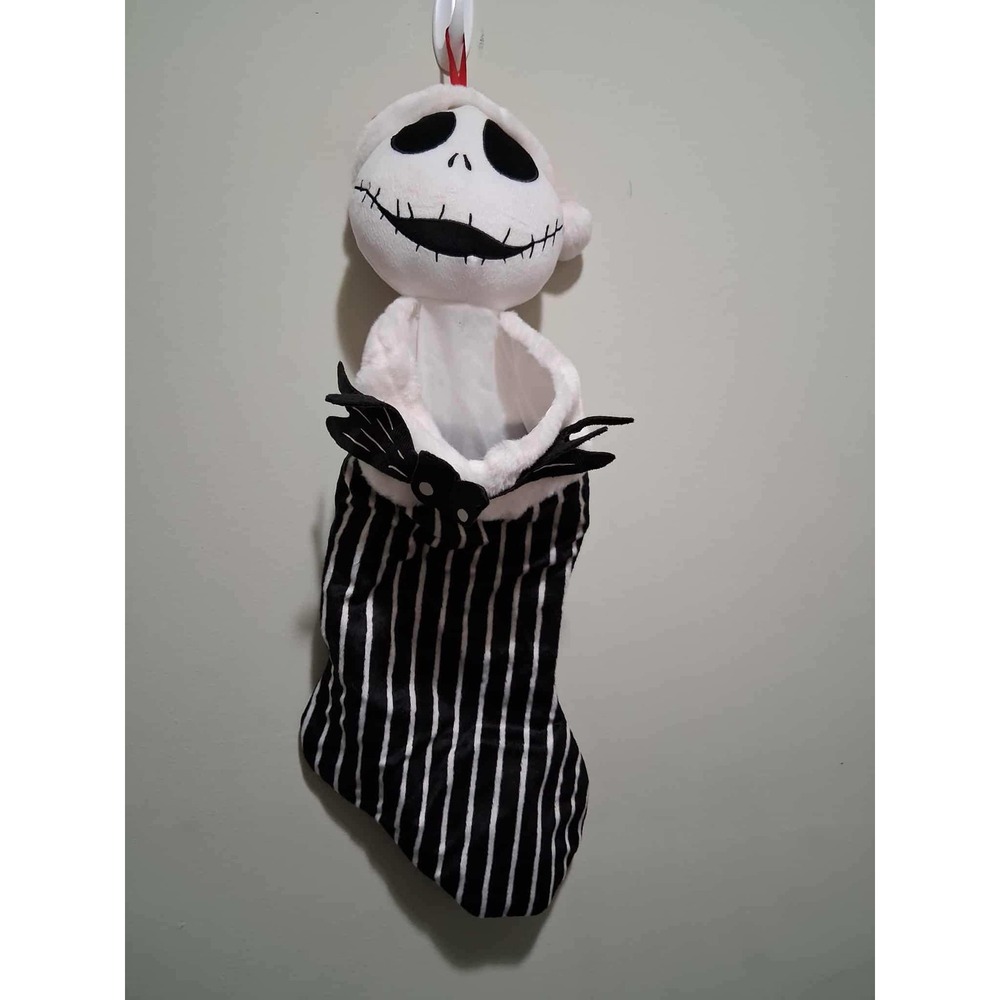 Disney Jack Skellington Nightmare Before Christmas Plush Stocking Santa Hat